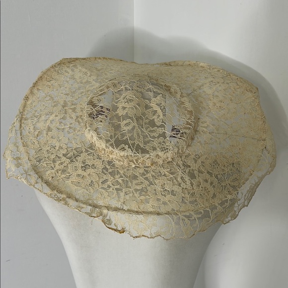 Antique Victorian Era Lace Wire Brim Hat - Picture 1 of 7